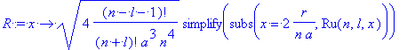 R := proc (x) options operator, arrow; sqrt(4*(n-l- .