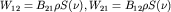 $W_{12} = B_{21} \rho S(\nu), W_{21} = B_{12} \rho S(\nu)$